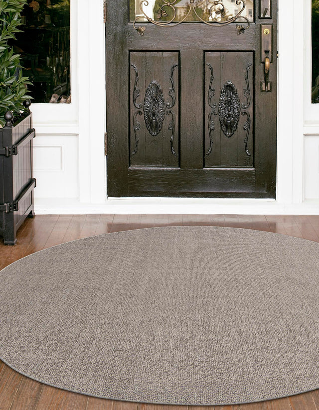 Light Gray 3' 1 x 3' 1 Symphony Outdoor Round Area Rug Weather Resistant for Patio, Deck, Terrace, Balcony, Porch Durable Outside Carpet for Sale at Rug Engine