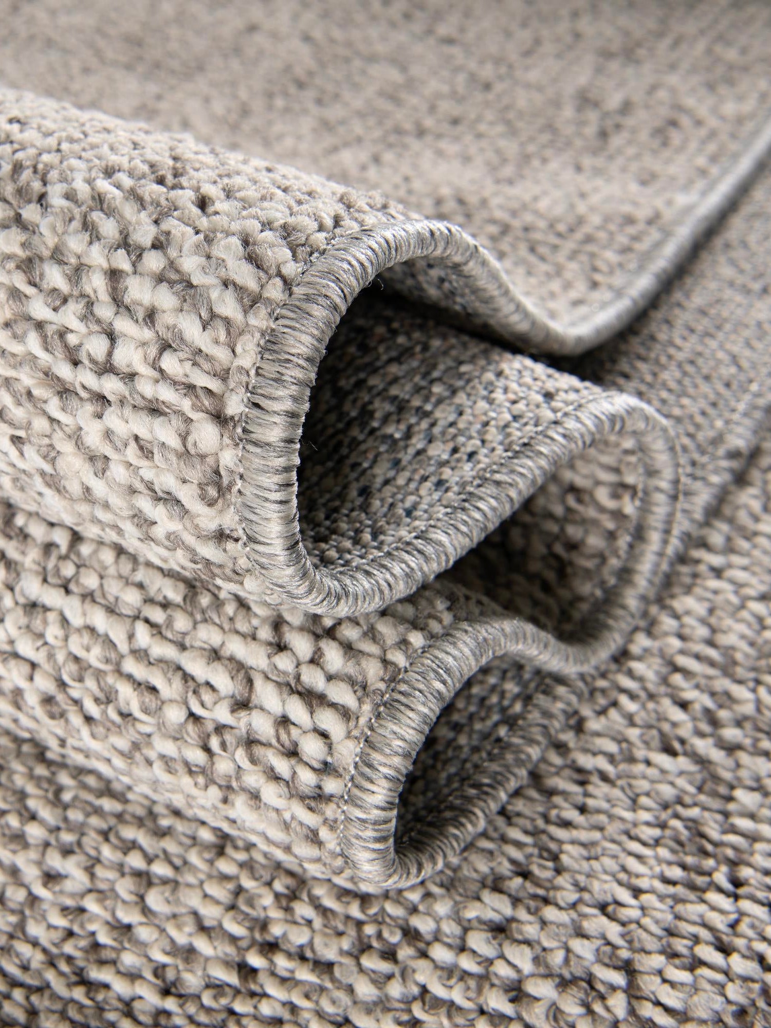 Light Gray 5' 3 x 5' 3 Symphony Outdoor Round Area Rug Weather Resistant for Patio, Deck, Terrace, Balcony, Porch Durable Outside Carpet for Sale at Rug Engine