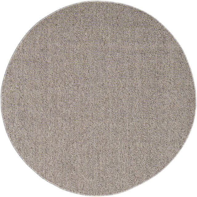 Light Gray 5' 3 x 5' 3 Symphony Outdoor Round Area Rug Weather Resistant for Patio, Deck, Terrace, Balcony, Porch Durable Outside Carpet for Sale at Rug Engine