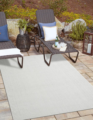 Light Gray 6' 1 x 9' Symphony Outdoor Rectangle Area Rug Weather Resistant for Patio, Deck, Terrace, Balcony, Porch Durable Outside Carpet for Sale at Rug Engine