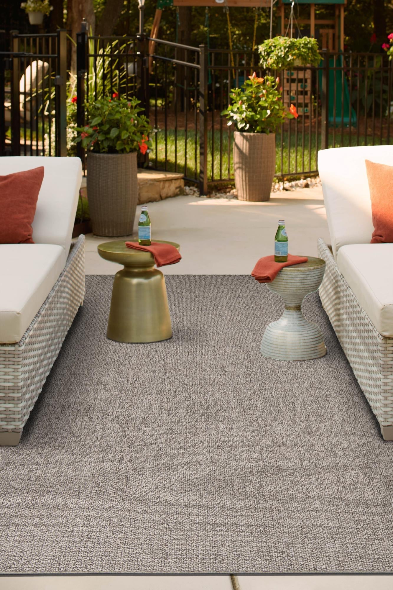 Light Gray 5' 3 x 8' Symphony Outdoor Rectangle Area Rug Weather Resistant for Patio, Deck, Terrace, Balcony, Porch Durable Outside Carpet for Sale at Rug Engine