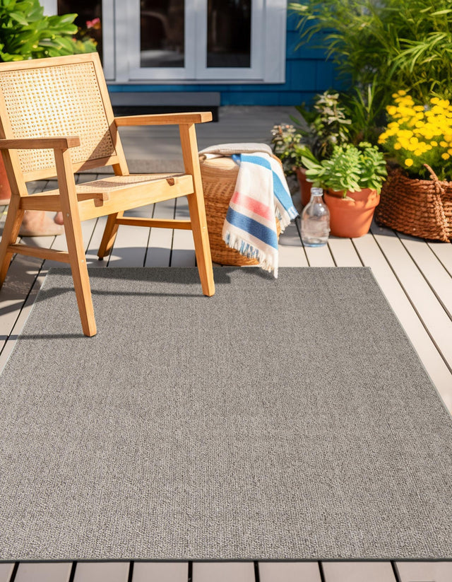 Light Gray 9' x 12' Symphony Outdoor Rectangle Area Rug Weather Resistant for Patio, Deck, Terrace, Balcony, Porch Durable Outside Carpet for Sale at Rug Engine