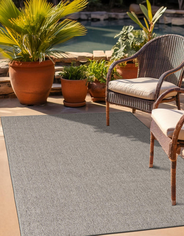 Light Gray 9' x 12' Symphony Outdoor Rectangle Area Rug Weather Resistant for Patio, Deck, Terrace, Balcony, Porch Durable Outside Carpet for Sale at Rug Engine