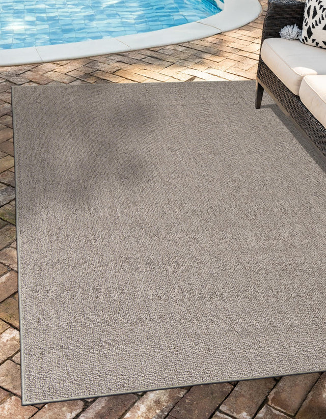 Light Gray 9' x 12' Symphony Outdoor Rectangle Area Rug Weather Resistant for Patio, Deck, Terrace, Balcony, Porch Durable Outside Carpet for Sale at Rug Engine