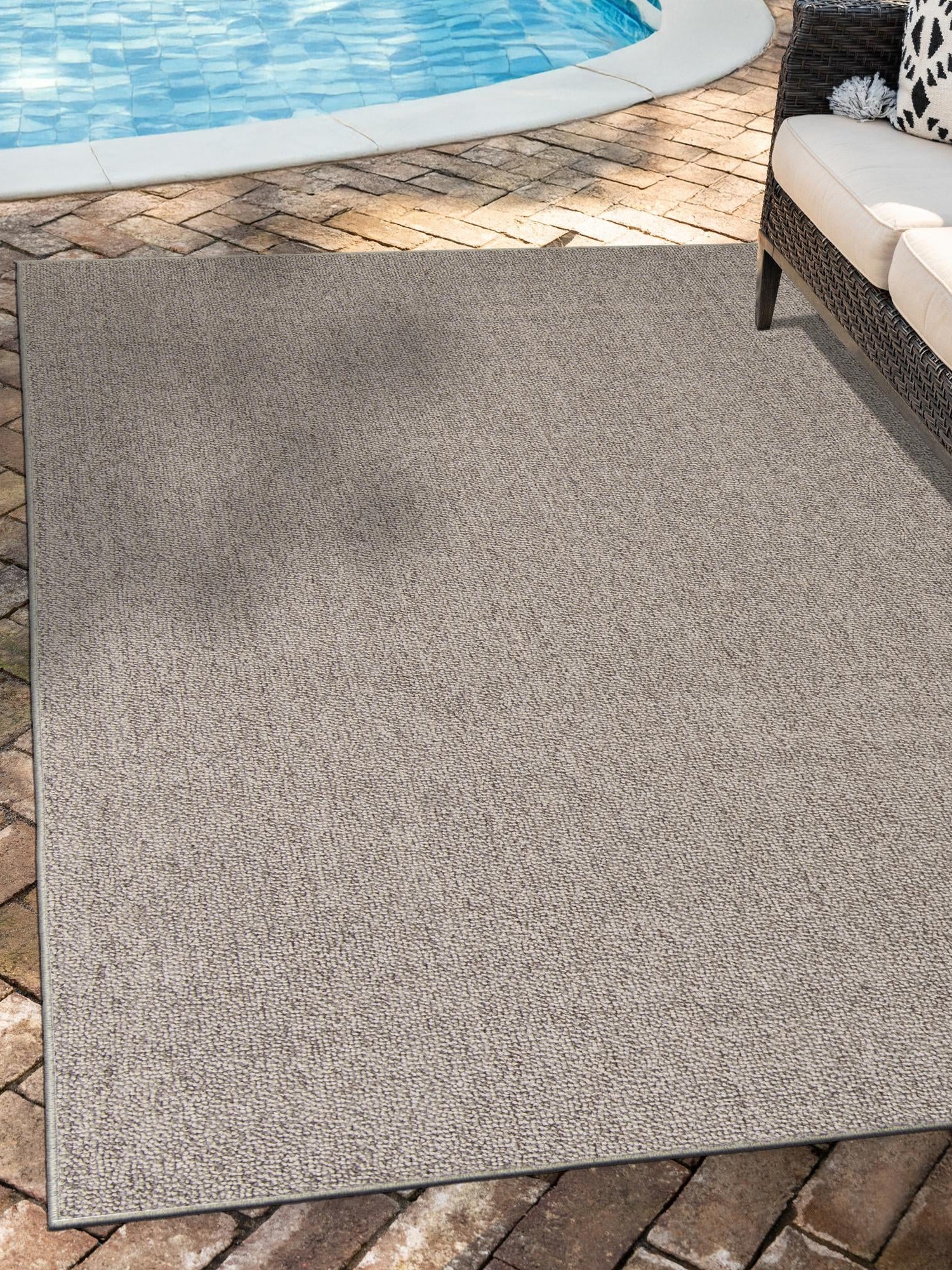 Light Gray 10' x 14' 1 Symphony Outdoor Rectangle Area Rug Weather Resistant for Patio, Deck, Terrace, Balcony, Porch Durable Outside Carpet for Sale at Rug Engine