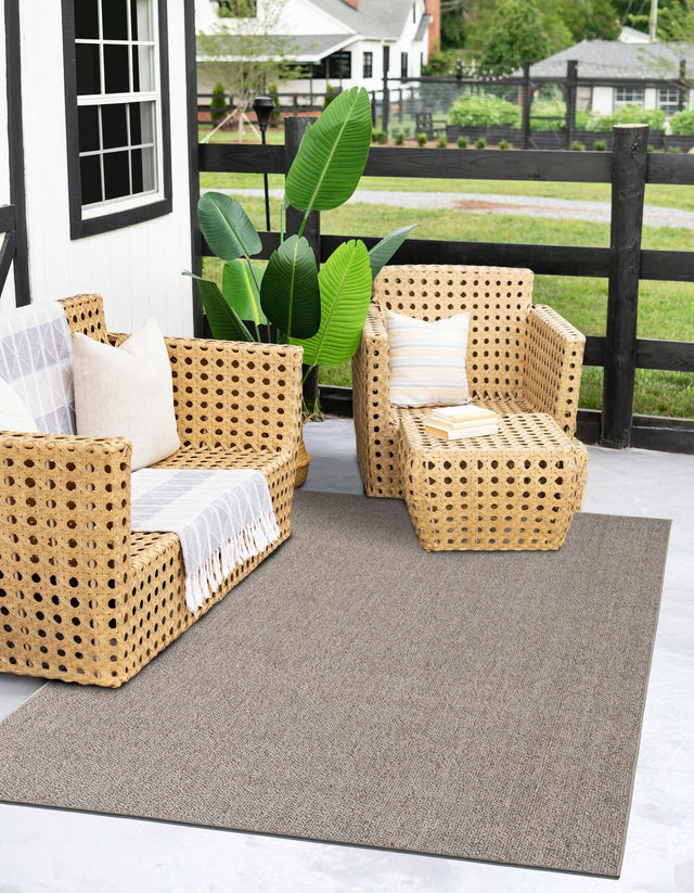 Light Gray 5' 3 x 8' Symphony Outdoor Rectangle Area Rug Weather Resistant for Patio, Deck, Terrace, Balcony, Porch Durable Outside Carpet for Sale at Rug Engine
