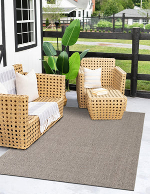 Light Gray 6' 1 x 9' Symphony Outdoor Rectangle Area Rug Weather Resistant for Patio, Deck, Terrace, Balcony, Porch Durable Outside Carpet for Sale at Rug Engine