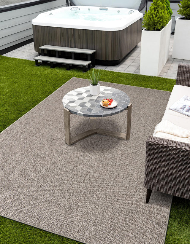 Light Gray 5' 3 x 8' Symphony Outdoor Rectangle Area Rug Weather Resistant for Patio, Deck, Terrace, Balcony, Porch Durable Outside Carpet for Sale at Rug Engine
