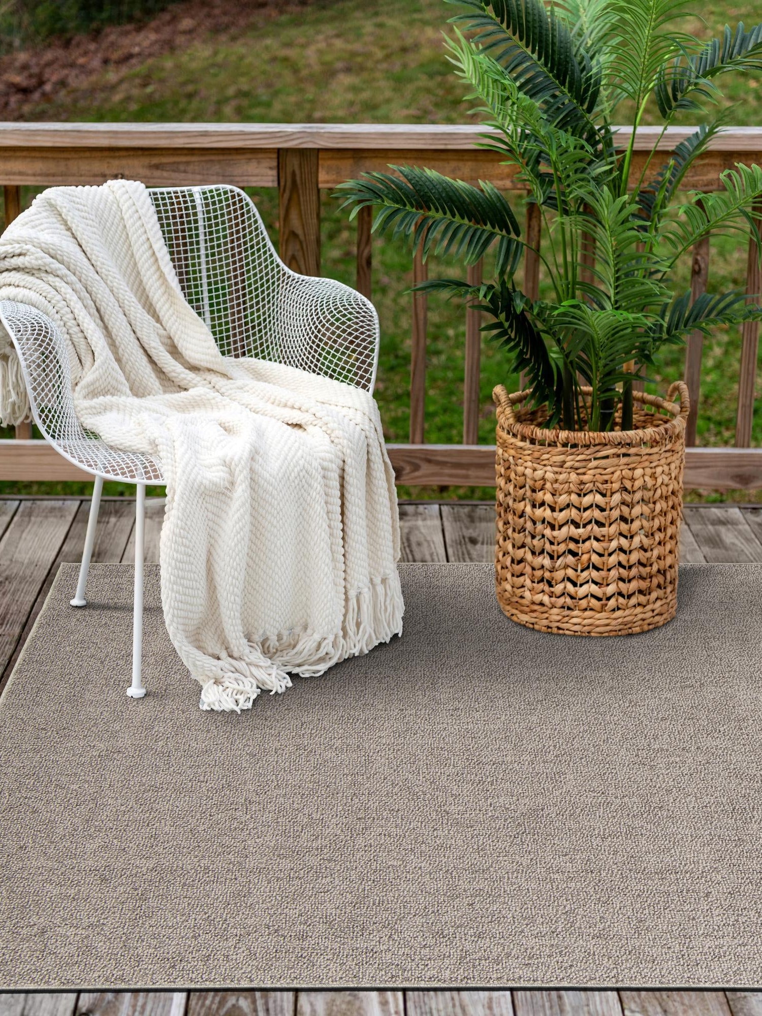 Light Gray 9' x 12' Symphony Outdoor Rectangle Area Rug Weather Resistant for Patio, Deck, Terrace, Balcony, Porch Durable Outside Carpet for Sale at Rug Engine