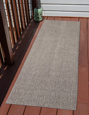Light Gray 2' x 6' 1 Symphony Outdoor Runner Area Rug Weather Resistant for Patio, Deck, Terrace, Balcony, Porch Durable Outside Carpet for Sale at Rug Engine