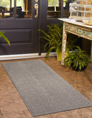 Light Gray 2' x 8' Symphony Outdoor Runner Area Rug Weather Resistant for Patio, Deck, Terrace, Balcony, Porch Durable Outside Carpet for Sale at Rug Engine