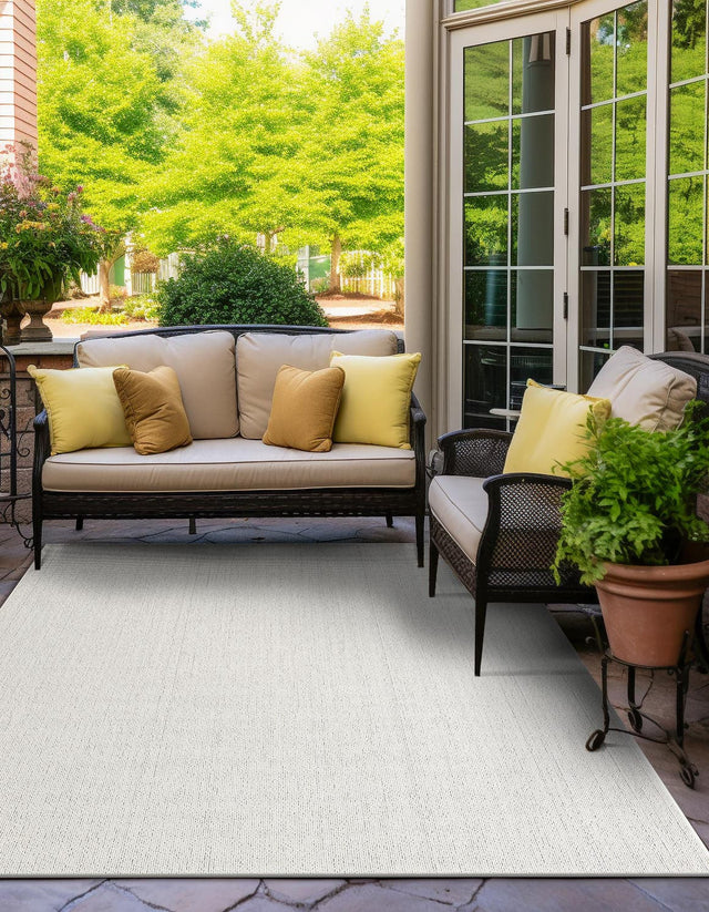 Light Gray 7' 10 x 7' 10 Symphony Outdoor Square Area Rug Weather Resistant for Patio, Deck, Terrace, Balcony, Porch Durable Outside Carpet for Sale at Rug Engine