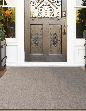 Light Gray 7' 10 x 7' 10 Symphony Outdoor Square Area Rug Weather Resistant for Patio, Deck, Terrace, Balcony, Porch Durable Outside Carpet for Sale at Rug Engine