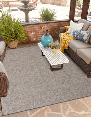 Light Gray 7' 10 x 7' 10 Symphony Outdoor Square Area Rug Weather Resistant for Patio, Deck, Terrace, Balcony, Porch Durable Outside Carpet for Sale at Rug Engine