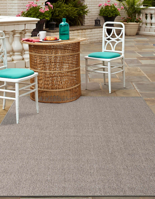 Light Gray 7' 10 x 7' 10 Symphony Outdoor Square Area Rug Weather Resistant for Patio, Deck, Terrace, Balcony, Porch Durable Outside Carpet for Sale at Rug Engine