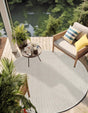 Ivory 5' 3 x 5' 3 Symphony Outdoor Round Area Rug Weather Resistant for Patio, Deck, Terrace, Balcony, Porch Durable Outside Carpet for Sale at Rug Engine