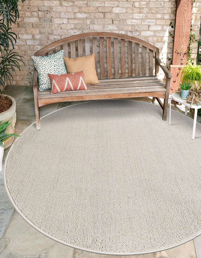Ivory 3' 1 x 3' 1 Symphony Outdoor Round Area Rug Weather Resistant for Patio, Deck, Terrace, Balcony, Porch Durable Outside Carpet for Sale at Rug Engine