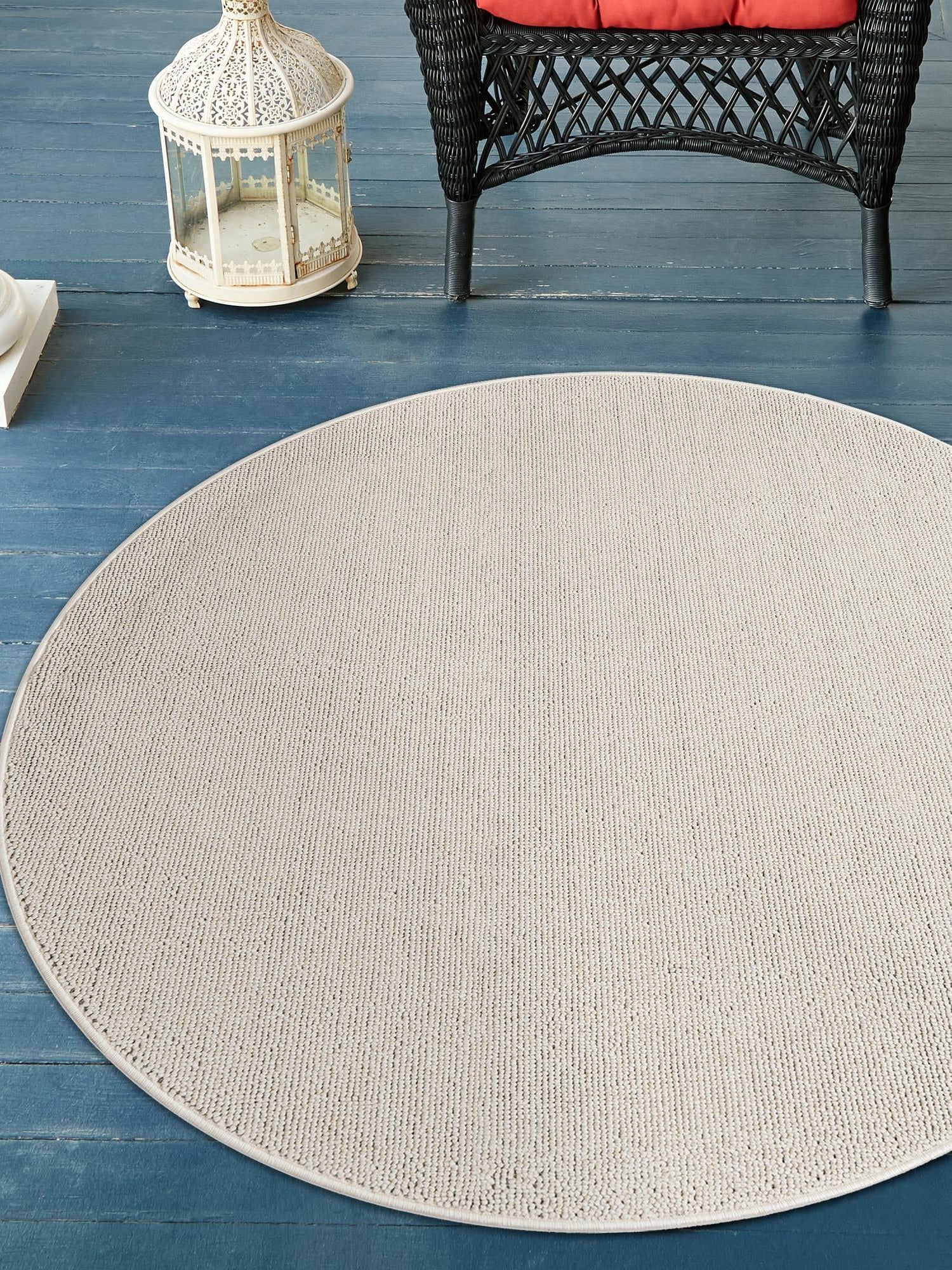 Ivory 3' 1 x 3' 1 Symphony Outdoor Round Area Rug Weather Resistant for Patio, Deck, Terrace, Balcony, Porch Durable Outside Carpet for Sale at Rug Engine