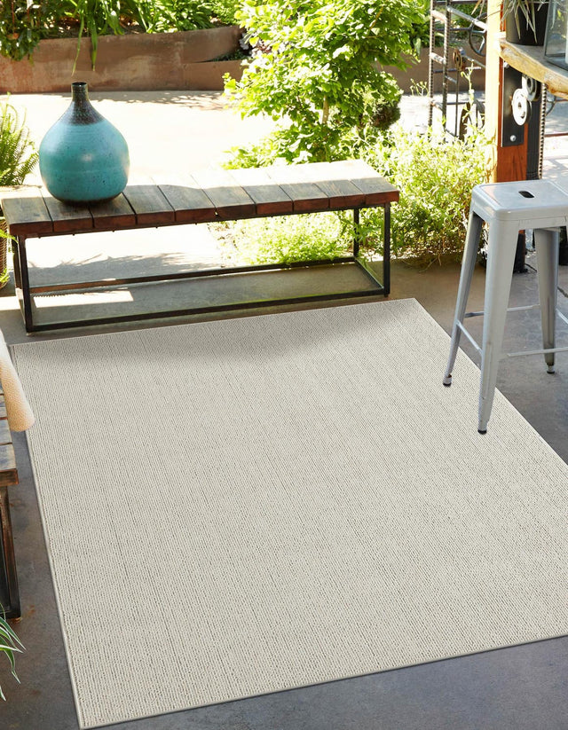 Ivory 9' x 12' Symphony Outdoor Rectangle Area Rug Weather Resistant for Patio, Deck, Terrace, Balcony, Porch Durable Outside Carpet for Sale at Rug Engine