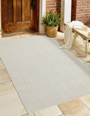 Ivory 6' 1 x 9' Symphony Outdoor Rectangle Area Rug Weather Resistant for Patio, Deck, Terrace, Balcony, Porch Durable Outside Carpet for Sale at Rug Engine
