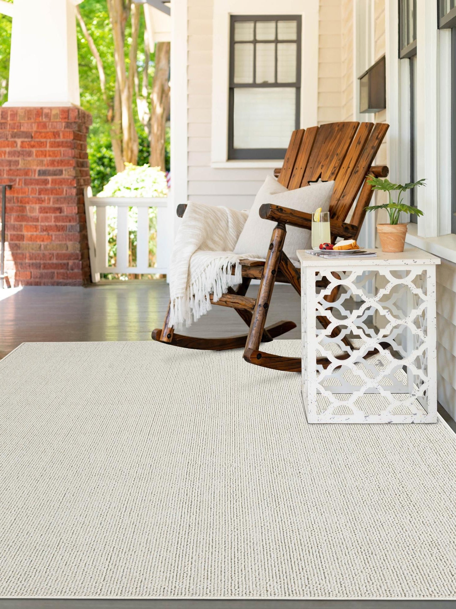 Ivory 2' x 3' 1 Symphony Outdoor Rectangle Area Rug Weather Resistant for Patio, Deck, Terrace, Balcony, Porch Durable Outside Carpet for Sale at Rug Engine