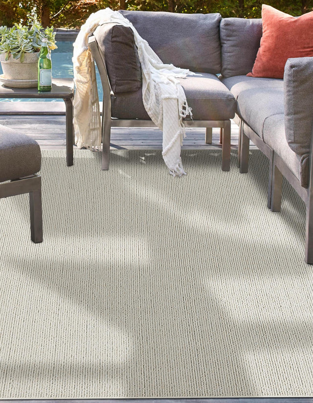 Ivory 4' 1 x 6' 1 Symphony Outdoor Rectangle Area Rug Weather Resistant for Patio, Deck, Terrace, Balcony, Porch Durable Outside Carpet for Sale at Rug Engine