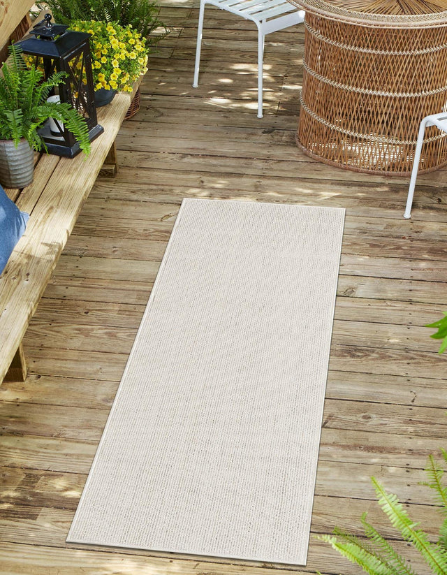 Ivory 2' x 6' 1 Symphony Outdoor Runner Area Rug Weather Resistant for Patio, Deck, Terrace, Balcony, Porch Durable Outside Carpet for Sale at Rug Engine