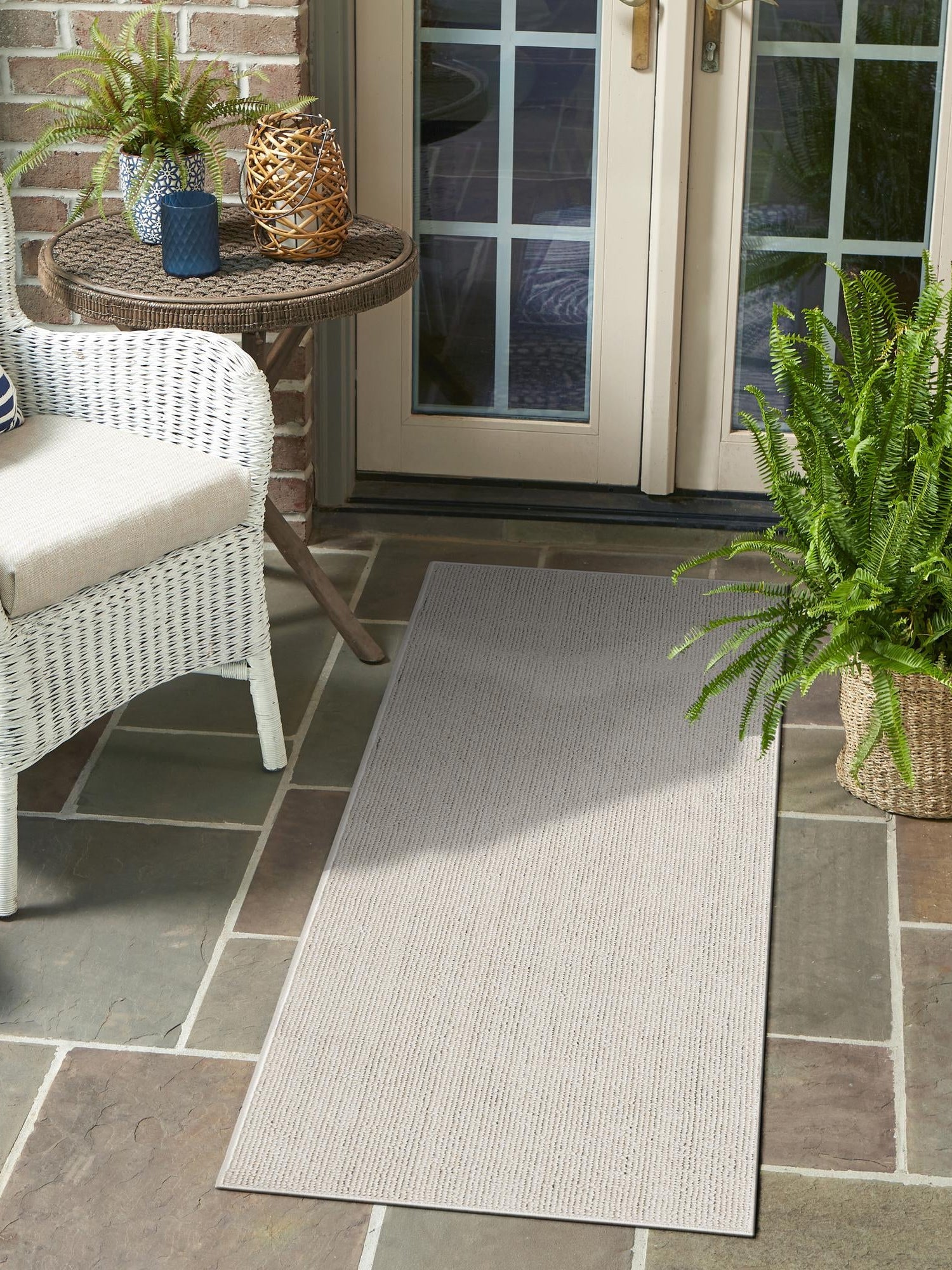 Ivory 2' x 8' Symphony Outdoor Runner Area Rug Weather Resistant for Patio, Deck, Terrace, Balcony, Porch Durable Outside Carpet for Sale at Rug Engine
