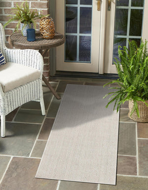 Ivory 2' 7 x 12' Symphony Outdoor Runner Area Rug Weather Resistant for Patio, Deck, Terrace, Balcony, Porch Durable Outside Carpet for Sale at Rug Engine