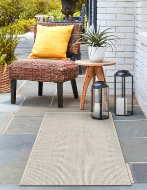 Ivory 2' x 6' 1 Symphony Outdoor Runner Area Rug Weather Resistant for Patio, Deck, Terrace, Balcony, Porch Durable Outside Carpet for Sale at Rug Engine