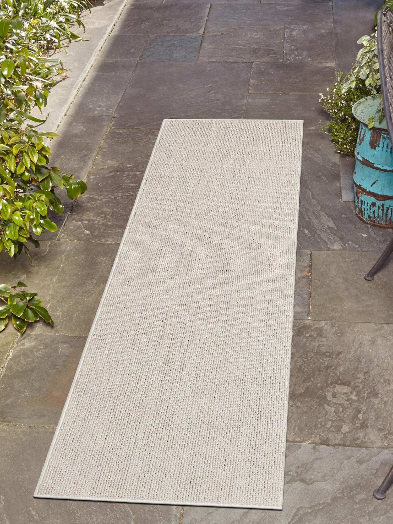 Ivory 2' x 8' Symphony Outdoor Runner Area Rug Weather Resistant for Patio, Deck, Terrace, Balcony, Porch Durable Outside Carpet for Sale at Rug Engine
