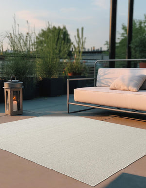 Ivory 7' 10 x 7' 10 Symphony Outdoor Square Area Rug Weather Resistant for Patio, Deck, Terrace, Balcony, Porch Durable Outside Carpet for Sale at Rug Engine