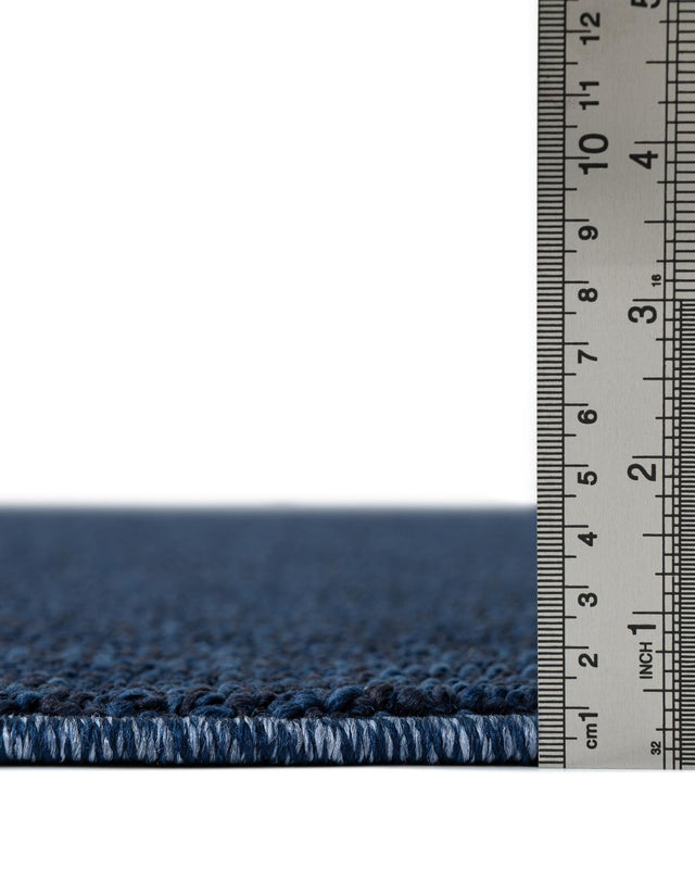 Navy Blue 7' 10 x 7' 10 Symphony Outdoor Round Area Rug Weather Resistant for Patio, Deck, Terrace, Balcony, Porch Durable Outside Carpet for Sale at Rug Engine