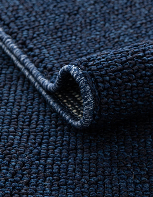 Navy Blue 7' 10 x 7' 10 Symphony Outdoor Round Area Rug Weather Resistant for Patio, Deck, Terrace, Balcony, Porch Durable Outside Carpet for Sale at Rug Engine