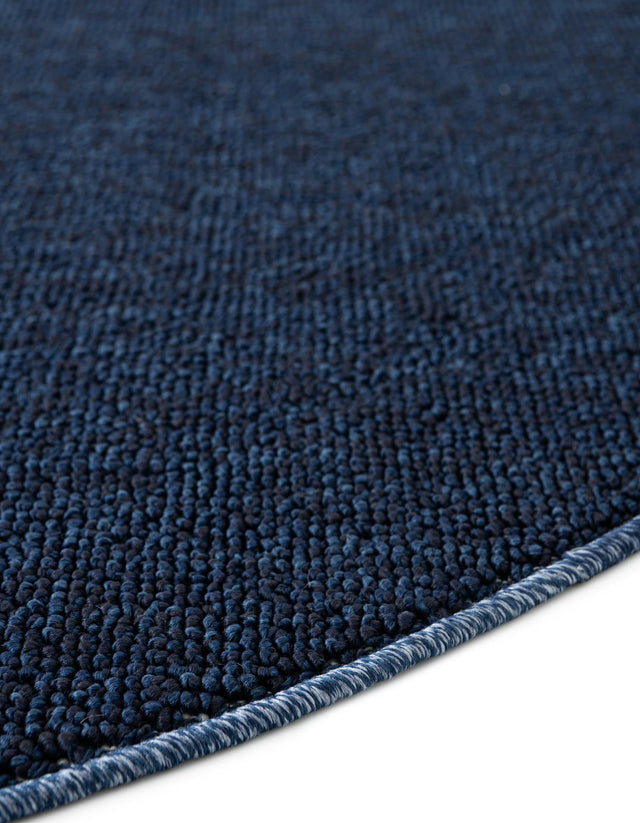 Navy Blue 7' 10 x 7' 10 Symphony Outdoor Round Area Rug Weather Resistant for Patio, Deck, Terrace, Balcony, Porch Durable Outside Carpet for Sale at Rug Engine