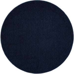 Navy Blue 5' 3 x 5' 3 Symphony Outdoor Round Area Rug Weather Resistant for Patio, Deck, Terrace, Balcony, Porch Durable Outside Carpet for Sale at Rug Engine