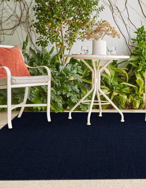 Navy Blue 10' x 14' 1 Symphony Outdoor Rectangle Area Rug Weather Resistant for Patio, Deck, Terrace, Balcony, Porch Durable Outside Carpet for Sale at Rug Engine