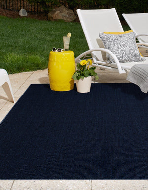 Navy Blue 4' 1 x 6' 1 Symphony Outdoor Rectangle Area Rug Weather Resistant for Patio, Deck, Terrace, Balcony, Porch Durable Outside Carpet for Sale at Rug Engine