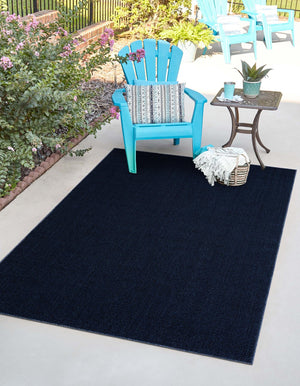 Navy Blue 9' x 12' Symphony Outdoor Rectangle Area Rug Weather Resistant for Patio, Deck, Terrace, Balcony, Porch Durable Outside Carpet for Sale at Rug Engine
