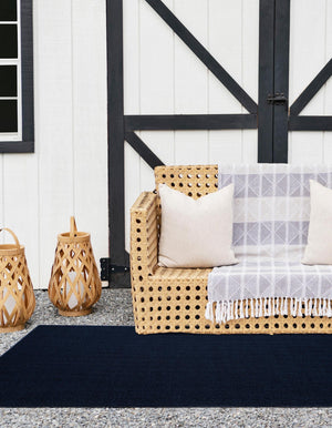 Navy Blue 2' x 3' 1 Symphony Outdoor Rectangle Rug