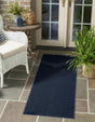 Navy Blue 2' 7 x 12' Symphony Outdoor Runner Area Rug Weather Resistant for Patio, Deck, Terrace, Balcony, Porch Durable Outside Carpet for Sale at Rug Engine