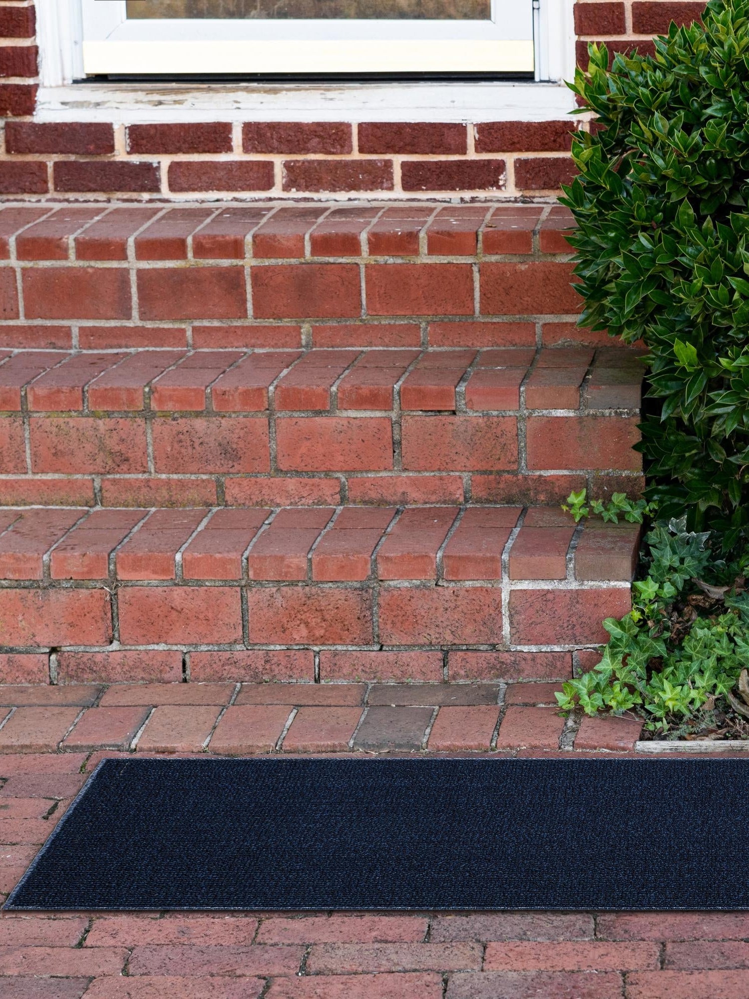 Navy Blue 2' 7 x 12' Symphony Outdoor Runner Area Rug Weather Resistant for Patio, Deck, Terrace, Balcony, Porch Durable Outside Carpet for Sale at Rug Engine