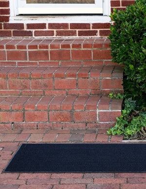 Navy Blue 2' 7 x 12' Symphony Outdoor Runner Area Rug Weather Resistant for Patio, Deck, Terrace, Balcony, Porch Durable Outside Carpet for Sale at Rug Engine