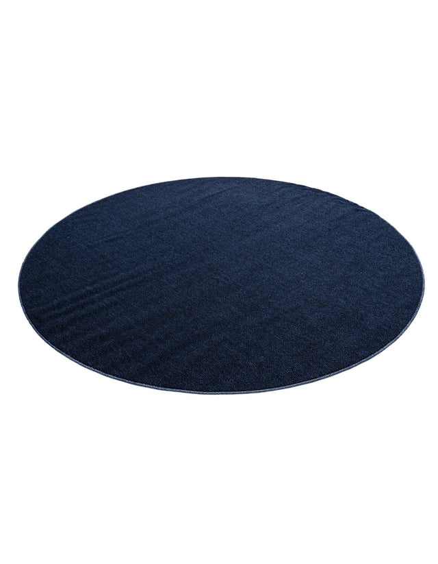 Navy Blue 7' 10 x 7' 10 Symphony Outdoor Round Area Rug Weather Resistant for Patio, Deck, Terrace, Balcony, Porch Durable Outside Carpet for Sale at Rug Engine