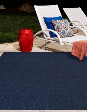 Navy Blue 7' 10 x 7' 10 Symphony Outdoor Square Area Rug Weather Resistant for Patio, Deck, Terrace, Balcony, Porch Durable Outside Carpet for Sale at Rug Engine