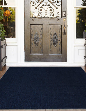 Navy Blue 7' 10 x 7' 10 Symphony Outdoor Square Area Rug Weather Resistant for Patio, Deck, Terrace, Balcony, Porch Durable Outside Carpet for Sale at Rug Engine