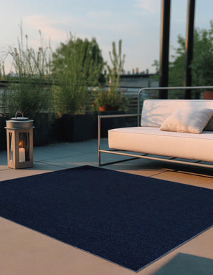 Navy Blue 7' 10 x 7' 10 Symphony Outdoor Square Area Rug Weather Resistant for Patio, Deck, Terrace, Balcony, Porch Durable Outside Carpet for Sale at Rug Engine