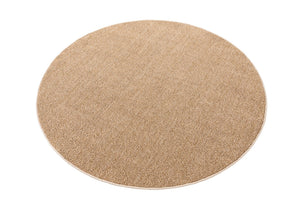 Beige 5' 3 x 5' 3 Symphony Outdoor Round Area Rug Weather Resistant for Patio, Deck, Terrace, Balcony, Porch Durable Outside Carpet for Sale at Rug Engine