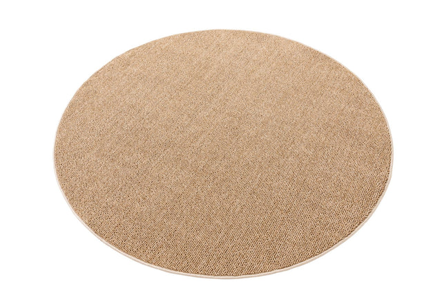 Beige 5' 3 x 5' 3 Symphony Outdoor Round Area Rug Weather Resistant for Patio, Deck, Terrace, Balcony, Porch Durable Outside Carpet for Sale at Rug Engine