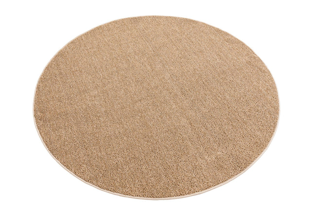 Beige 5' 3 x 5' 3 Symphony Outdoor Round Area Rug Weather Resistant for Patio, Deck, Terrace, Balcony, Porch Durable Outside Carpet for Sale at Rug Engine